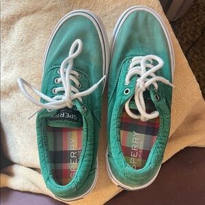 Sperry Kelly Green Canvas Sneakers